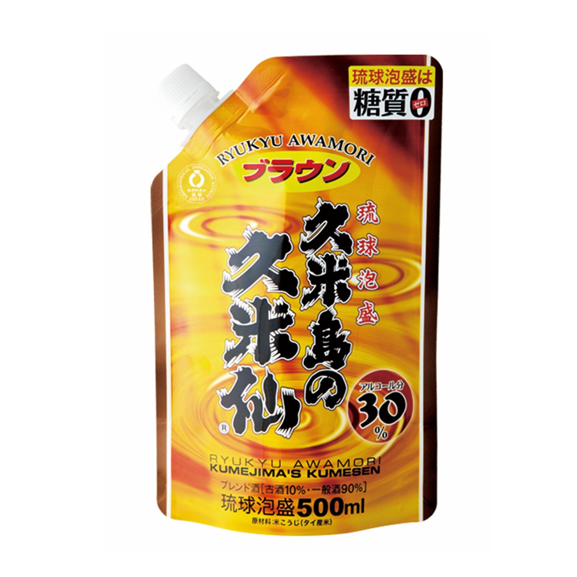 久米島の久米仙ブラウン ゴールドボトル 30度,720ml 9年物 / 泡盛古酒 30久米仙 ブラウン 720ML – 成城石井.com